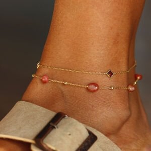 İnce Kare Taşlı Halhal