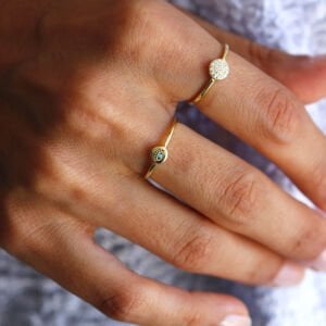 Yuvarlak Pave Yüzük (Ayarlanabilir)