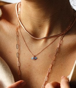 Nazar Boncuklu Mineli Göz Kolye