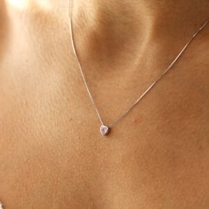 Mini Pembe Kalp Kolye