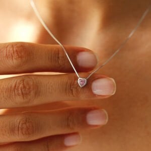 Mini Pembe Kalp Kolye