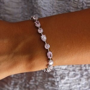 Pembe Taşlı İce Cut Bileklik