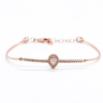 Pırlanta Montür Damla Tel Bileklik