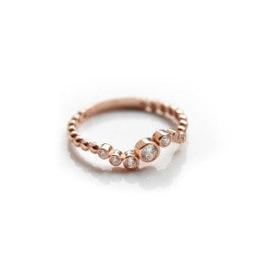 Asimetrik Sıvama Taşlı Top Top Yüzük