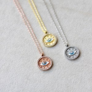 Göz Detaylı Plaka Kolye