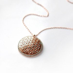 Aqua Marin Yaşam Çiçeği Kolye