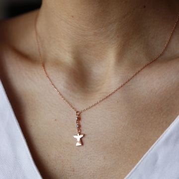 Turkuaz Taşlı Melek Kolye