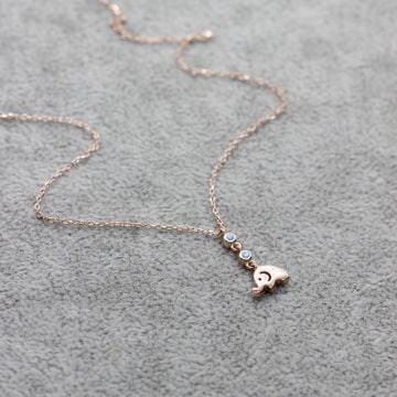 Turkuaz Taşlı Fil Kolye