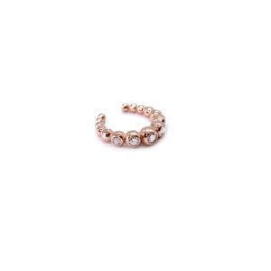 Taşlı Top Top Kıkırdak Küpesi Cuff