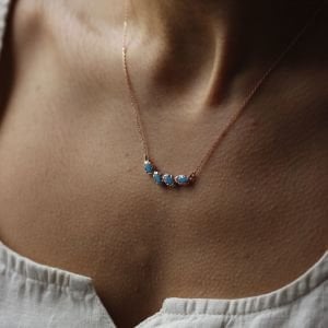 Dört Taş Markiz Turkuaz Kolye