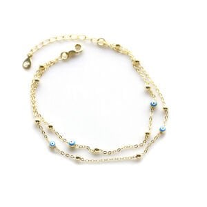 Çift Zincir Top Top Göz Bileklik