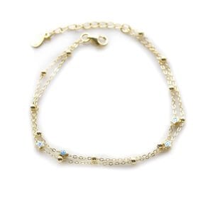 Çift Zincir Top Top Yıldız Göz Bileklik