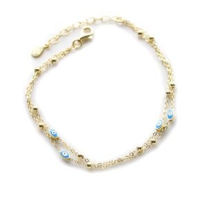 Çift Zincir Top Top Mekik Göz Bileklik