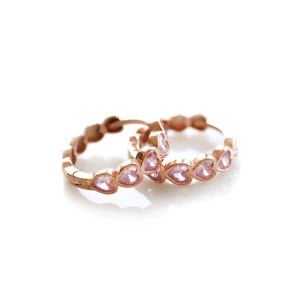 Pembe Kalp Halka Küpe