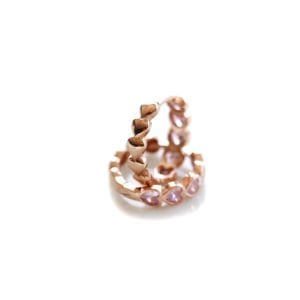 Pembe Kalp Halka Küpe