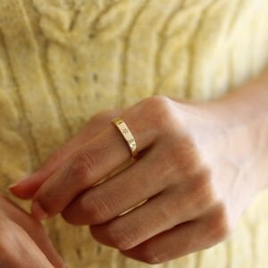 Dikdörtgen Kutup Yıldızı Motifli Yüzük