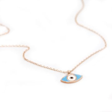 Turkuaz Mineli Göz Kolye