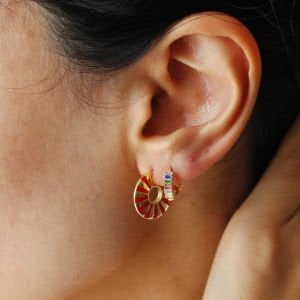 Mini Renkli Baget Halka Küpe