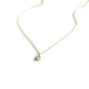 Mini Sıvama Tek Taş Kolye