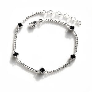 Siyah Yonca Bileklik (Unisex)