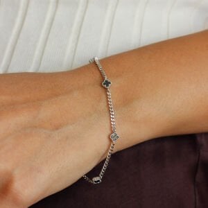 Siyah Yonca Bileklik (Unisex)