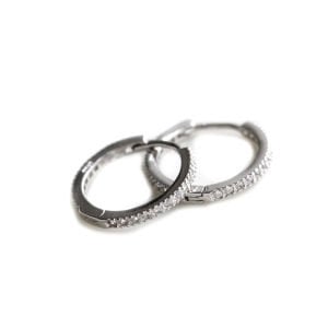 Tek Sıra Taşlı Halka Küpe Large