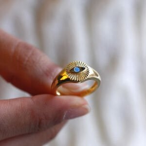 Turkuaz Göz Detaylı Yüzük