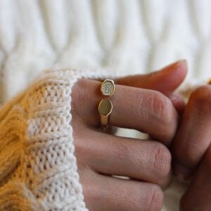 Taşlı Çift Sekizgen Yüzük