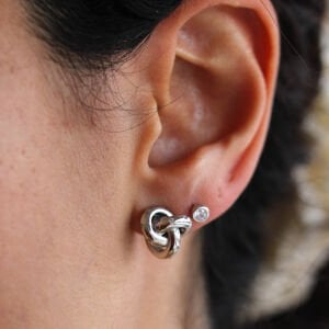 Vidalı Üç Halka Küpe