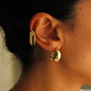 Dome Vidalı Halka Küpe