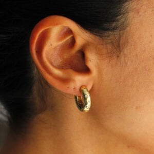 Taşlı Bombe Vidalı Halka Küpe