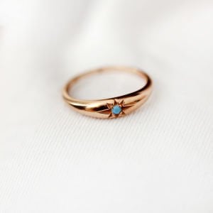 Turkuaz Kutup Yıldızı Bombeli Yüzük