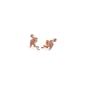 Vidalı Flamingo Küpe