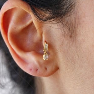 Baget Taşlı Oval Tektaş Tragus
