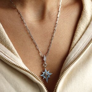 Turkuaz Mineli Kutup Yıldızı Kolye Ucu