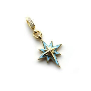 Turkuaz Mineli Kutup Yıldızı Kolye Ucu