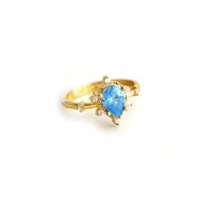 Aqua Marin Taşlı Vintage Yüzük