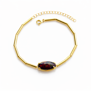 Siyah Ateş Opal Taşlı Tasarım Bileklik