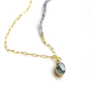 Kyanit Taşlı Tasarım Kolye