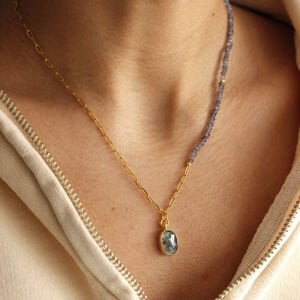 Kyanit Taşlı Tasarım Kolye