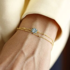 Aqua Marin Çiçek Bileklik