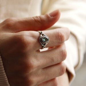 Boho Style Mistik Topaz Tasarım Yüzük