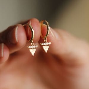 Tasarım Üçgen Sallantılı Halka Küpe