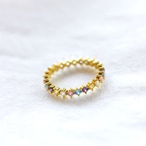 Renkli Çapraz Tamtur Yüzük