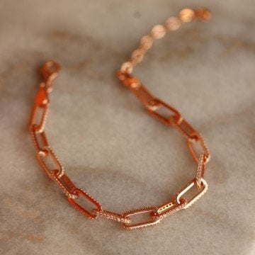 İtalyan Zincir Taşlı Ataç Bileklik