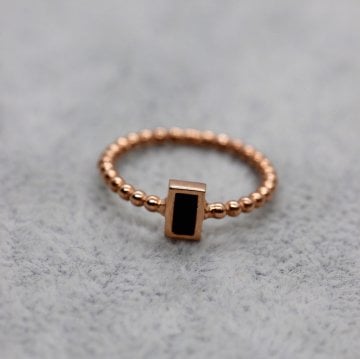 Top Top Siyah Baget Yüzük