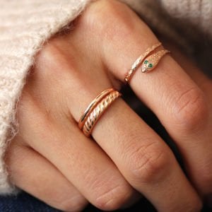 İkili Burgulu Düz Yüzük (Ayarlanabilir)