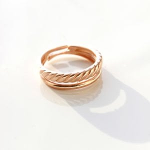 İkili Burgulu Düz Yüzük (Ayarlanabilir)