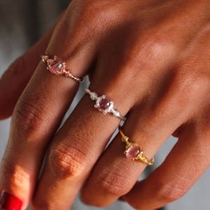 Pembe Turmalin Taşlı Yüzük (Ayarlanabilir)