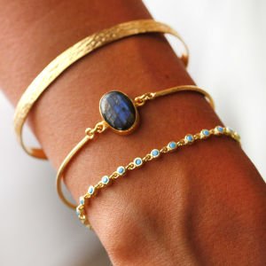 Sıvama Turkuaz Taşlı Bileklik